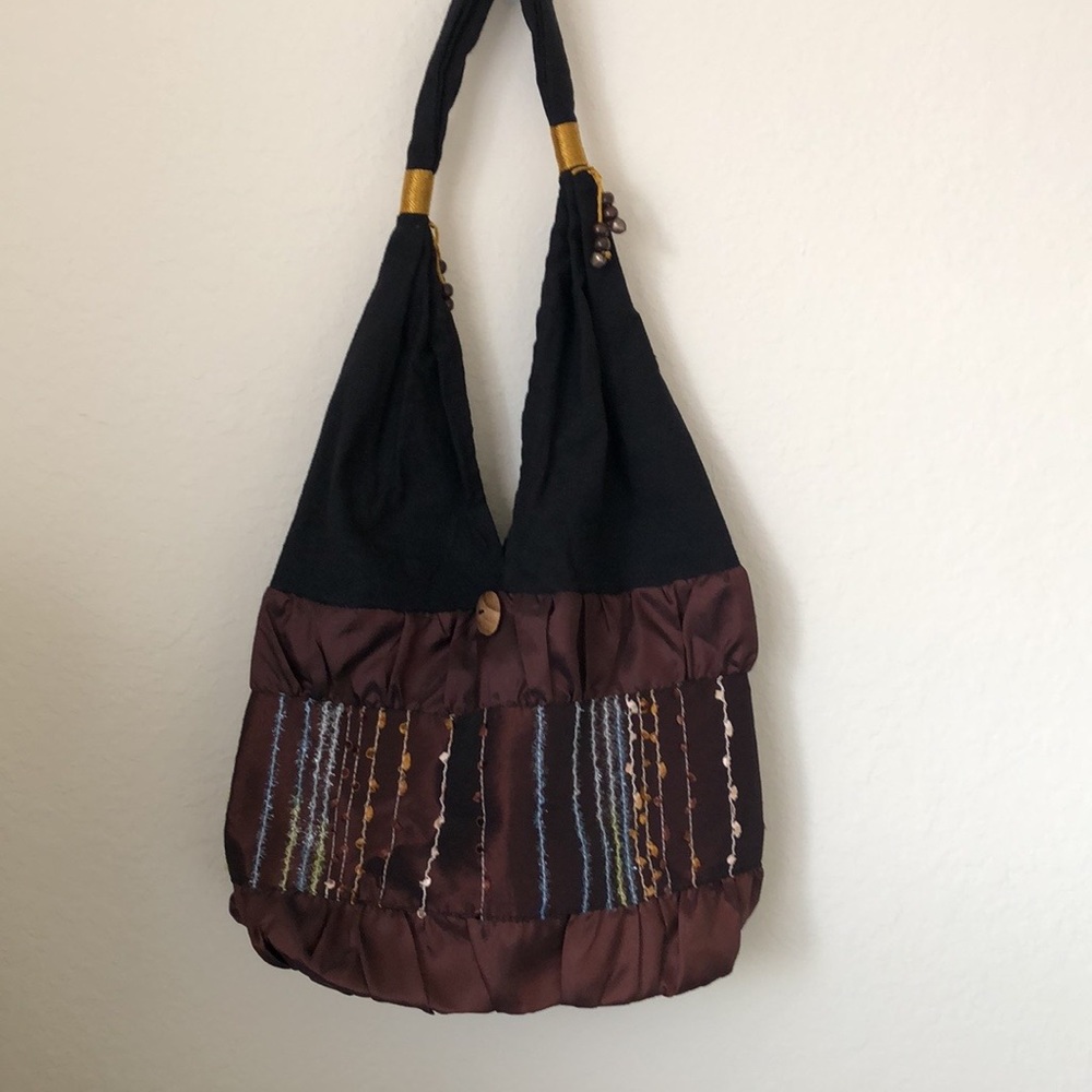 Handmade purse black brown from Thailand